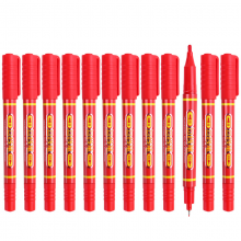宝克（BAOKE）MP2906 小双头水性速干勾线笔 美术绘画勾线用笔 红色 12支/盒