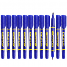 宝克（BAOKE）MP2906 小双头水性速干勾线笔 美术绘画勾线用笔 蓝色 12支/盒