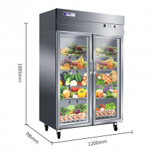 星星（XINGX）冰箱商用四门冰柜六门不锈钢厨房冷柜立式多开冷藏柜冷冻保鲜 全冷藏BC-880E