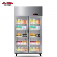 澳柯玛VC-660D 商用立式双门展示柜 水果蔬菜保鲜冰柜 全冷藏玻璃门厨房冰箱 