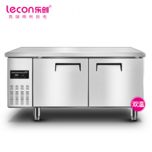 乐创 (lecon)商用保鲜冷藏工作台 全套卧式冰柜厨房平冷操作台冰箱1.5*0.8工程款冷冻 LC-J-GST15