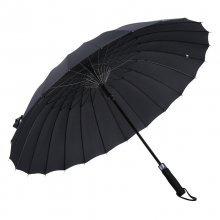 美度 M7003黑色 24骨半自动男士商务晴雨伞加大长柄防风雨伞