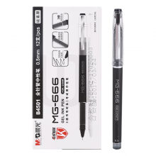 晨光(M&G)MG666黑色0.5mm考试全针管中性笔大容量签字笔水笔 AGPB4501 12支黑色