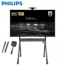飞利浦86BDL3352T 86英寸会议平板 智能触摸屏教学一体机超薄电视商用智慧屏 +移动支架