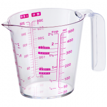 克数杯 带刻度小量杯透明牛奶杯500ml 家用刻度杯毫升杯塑料计量杯 500ml