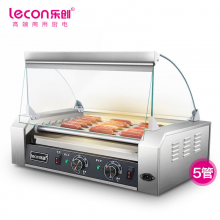 乐创 lecon 烤肠机 热狗机 5管商用小吃店全自动台式烤火腿肠机 5管（2019年升级高端款）LC-KCJ02-5