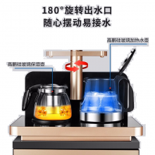 海尔（Haier）茶吧机 家用立式饮水机办公室智能多功能温热型双门自动上水可调温 优雅银YD1887-CB 冷热款