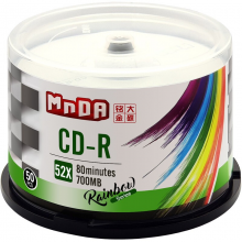 铭大金碟（MNDA） 彩虹系列 档案级 CD-R空白光盘/刻录盘 700M 52X （50片桶装）