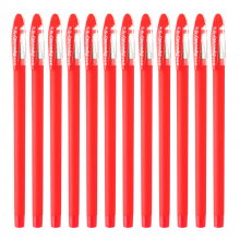 金万年G-3115 红色圆珠笔0.5中油笔 粗线条 半针圆珠笔12支装