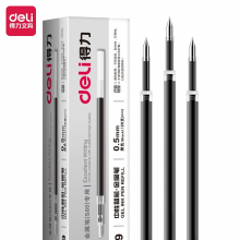 得力 (deli) S759 大容量0.5mm黑色中性笔笔芯 20支/盒 （计价单位：支）