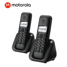 摩托罗拉T301C 数字无绳电话机 无线座机 单机 办公家用 中文按键 屏幕白色背光(黑色）一拖一