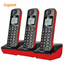 集怡嘉(Gigaset)无绳电话机 无线座机 子母机 办公家用 中文图标 双免提 原西门子A191一拖二套装(魔力红)