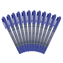 晨光(M&G)文具蓝色双头细杆记号笔 学生勾线笔 学习重点标记笔 12支/盒MG2130