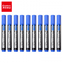 齐心MK808 蓝色物流专用可加墨油性记号笔大头笔 10支/盒