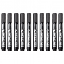 齐心MK808 黑色物流专用可加墨油性记号笔大头笔 10支/盒 