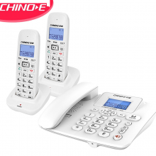 中诺  W128 数字 无绳 电话机 无线 座机 子母机 内线通话 一键拨号 免提通话 固定 电话 一拖二 白色
