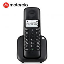 摩托罗拉T301C 数字无绳电话机 无线座机 单机 大屏幕白色背光 清晰免提 办公家用 (黑色）
