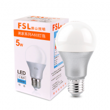 佛山照明（FSL）LED灯泡节能球泡5W螺旋口E27炫银日光色6500K