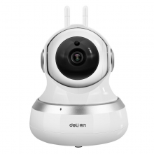 得力CH201 云台机无线监控摄像头家用套装高清夜视wifi网络可连手机室外远程器1080P(白色)