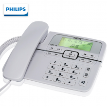 飞利浦CORD118 灰色电话机 座机 固定电话 办公家用 来电显示 双接口 免电池 