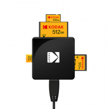 柯達USB3.1 讀卡器 多功能合一高速讀卡器 支持SD/TF/Micro SD/CF存儲卡等 T200A 黑色