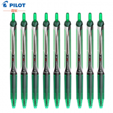 百乐 (PILOT) BXRT-V5按动中性笔针管式针锋式办公中性笔 绿色6支装