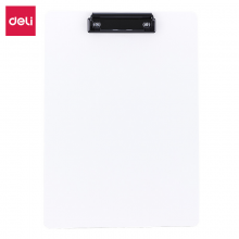 得力(deli)A4书写板夹 金属强力夹塑料文件夹菜单夹 多功能写字垫板 64502白色