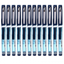 金万年（Genvana） G-1278A 0.5MM蓝黑色 (12支装)半针管大容量医生处方笔中性笔 签字笔 水笔