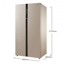 美的BCD-521WKM(E) 521升 风冷无霜对开门双开门冰箱纤薄机身保鲜节能静音冷藏冷冻电子控温