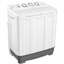 TCL 8公斤半自动双缸波轮洗衣机 洗脱分离 喷淋漂洗单进水口 XPB80-9608S芭蕾白