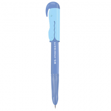 晨光HAFP0666 F暗尖直液式钢笔 优握系列钢笔套装(钢笔*1+6支黑色墨囊) 蓝色笔杆