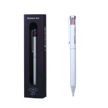 齐心（Comix）黑色金属旋转出笔0.5mm中性笔签字笔水笔 EB666