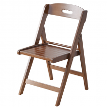 折叠椅子 家用坐椅 便携靠背椅折叠凳子实木小椅子 折叠椅（茶色）