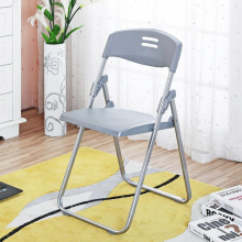 折叠椅 会议培训椅加厚可折叠椅子办公椅塑料靠背椅户外活动记者椅 灰色