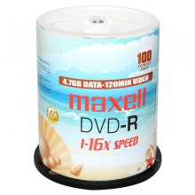 麦克赛尔DVD-R光盘 刻录光盘 光碟 空白光盘 M2系列16速4.7G 珍珠白桶装