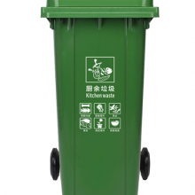 瑞帝（RUIDI）戶外塑料垃圾桶小區餐廳垃圾桶帶輪果皮箱垃圾箱室外環衛垃圾車大號垃圾桶 廚余垃圾（