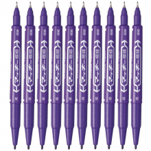 斑马牌MO-120-MC紫色油性双头记号笔 油性物流笔YYTS5小双头光盘笔勾线笔彩色 10支装