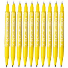 斑马牌（ZEBRA）油性双头记号笔MO-120-MC 油性物流笔YYTS5小双头光盘笔勾线笔彩色 黄色 10支装