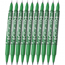 斑马牌MO-120-MC 绿色油性双头记号笔 油性物流笔YYTS5小双头光盘笔勾线笔彩色  10支装