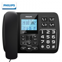 飞利浦(PHILIPS）电话机座机 固定电话 办公家用 来电报号 大屏大按键 老人机 CORD168黑色