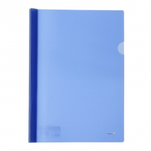 金得利Q311 拉杆夹 蓝色透明A4加厚磨砂抽杆夹文件夹 