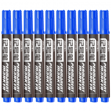得力6881 蓝色粗头物流油性记号笔大头笔 10支/盒