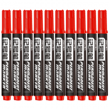 得力6881红色粗头物流油性记号笔大头笔 10支/盒