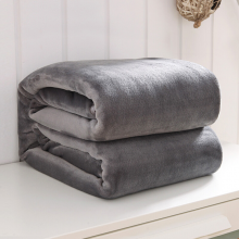 九洲鹿 毛毯加厚法兰绒毯子珊瑚绒午睡空调毯毛巾被盖毯 灰色 200mm*230mm