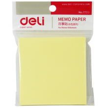 得力（deli） 创意便利贴便签纸本小本子记事本大便条纸学生办公用品 单包装 淡黄 7733 （76*76mm）