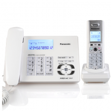 松下电话机KX-TG80CN-1数字无绳电话机 答录 子母机 中文 一拖一 白色