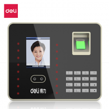 得力（deli）33155 面部指纹混合识别免软件考勤机 人脸识别+指纹识别+密码验证三合一智能打卡机 支持局域网