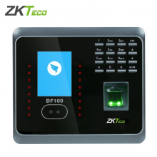 中控智慧（ZKTeco）DF100人脸考勤机面部识别指纹打卡机钉钉刷脸一体手机APP签到非企业微信 标配（网线版）