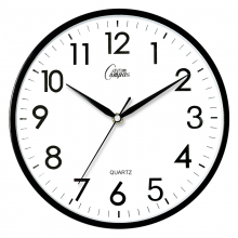 康巴丝（COMPAS）挂钟 创意简约钟表客厅石英钟表挂墙卧室时钟 c2855 黑色
