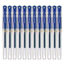 三菱（UNI）签字笔UM-153啫喱笔1.0mm防水中性笔12支装 蓝色